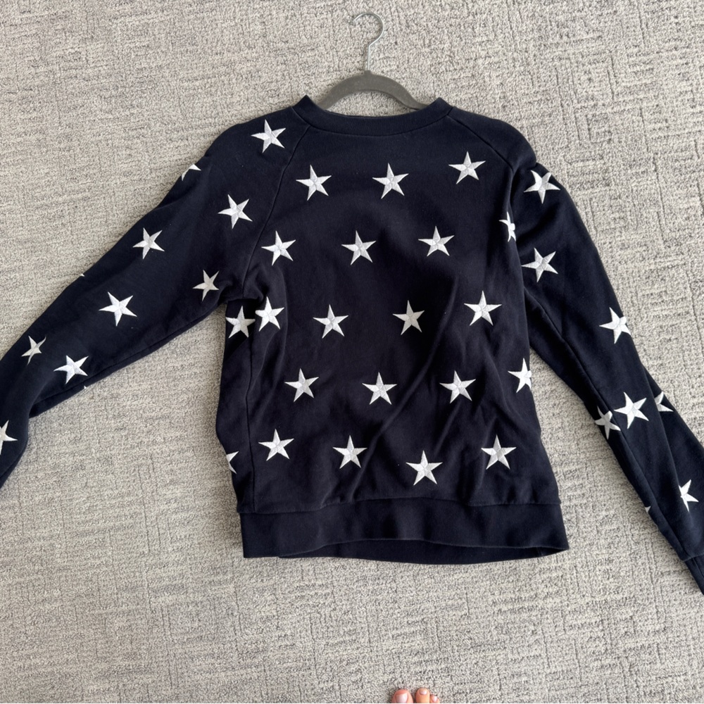 Sandro Black and White Star Sweater